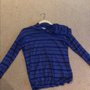 Blue Long Sleeve With Hood And Silver Accents